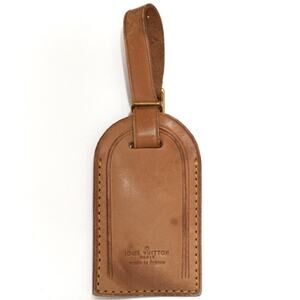 Authentic Louis Vuitton Vachetta Leather Luggage Name Tag VV